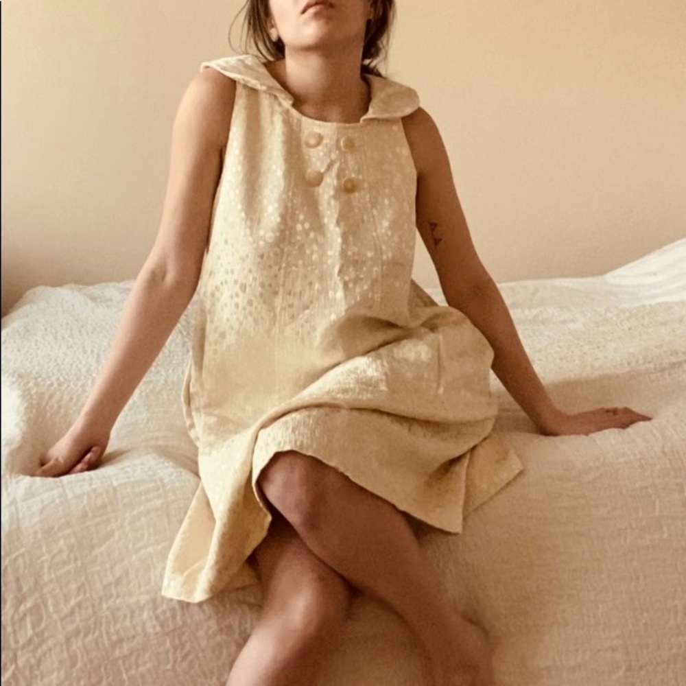 SOLD✌🏼Tulle 60s Mod Style Collared PolkaDot Dress